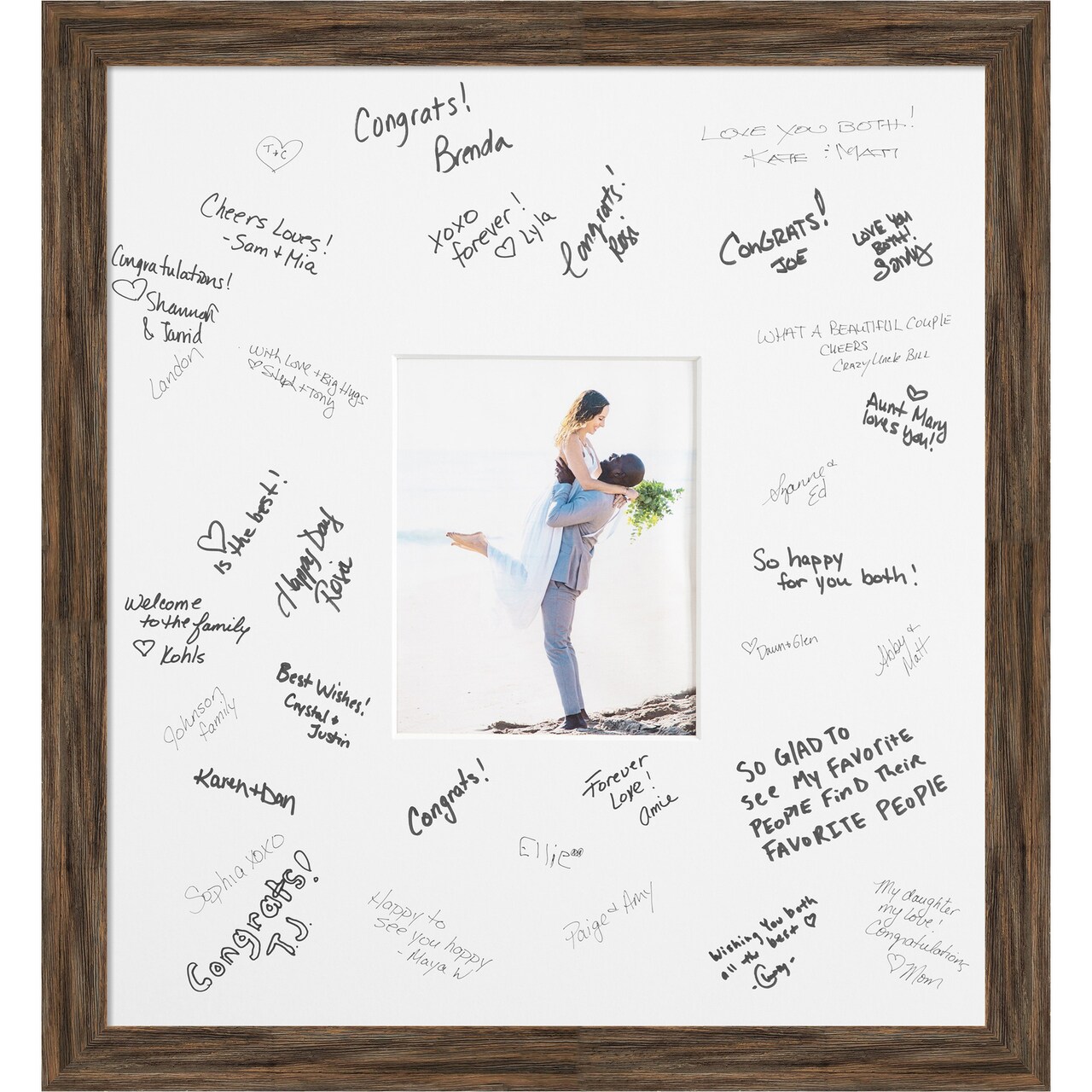 Regis Signature Mat Picture Frame, Photo Frame Wedding Guest Book Alternative, Autograph Picture Mat for Signature Board, Wedding Celebrations Graduations Support Encouragement or Retirement